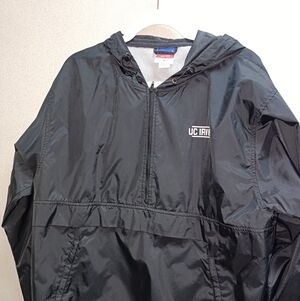 Champion Windbreaker Jacket Sz M Pullover Half Zip black UC IrvineCondition i